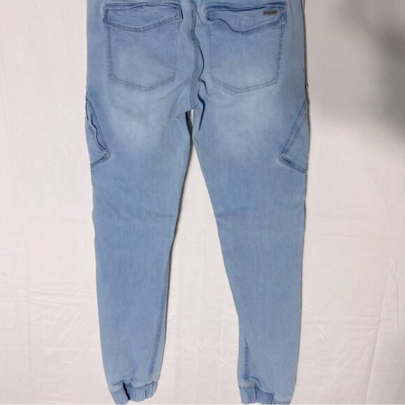 DNM Works Light Wash Denim Elastic Waist Cargo Joggers 30 - Picture 15 of 16